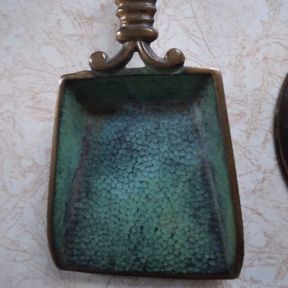 Coaster Set, Vintage, Metal (Copper/Brass?)with Matching Holder and Shovel - Picture 2 of 9